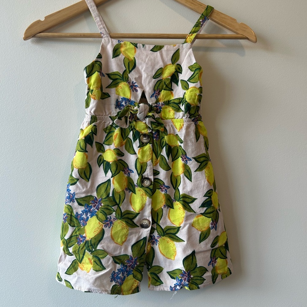 Cotton Spaghetti Strap Lemon Dress